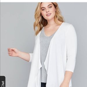 Lane Bryant 26/28 White Chiffon Cardigan